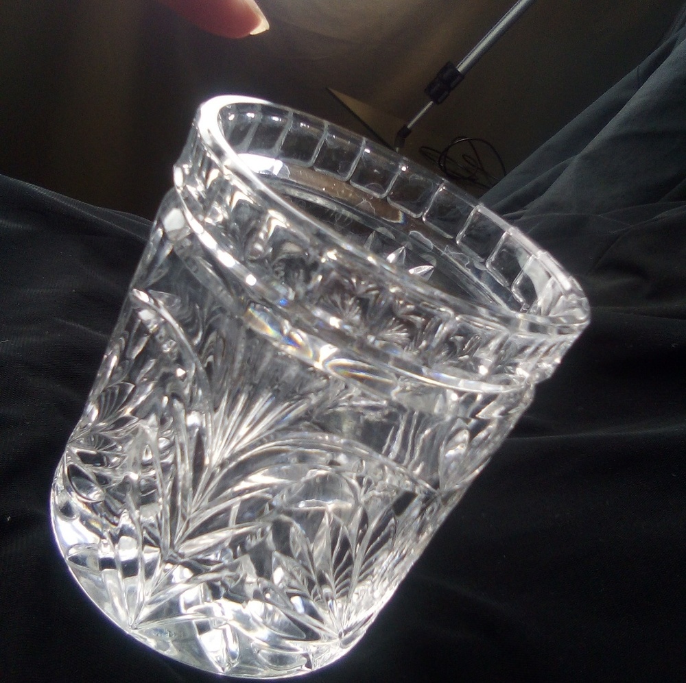 Crystal Container/Bowl 3 1/2"width & 4" tall